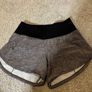 Lululemon Athletica Gray and Black Athletic Shorts